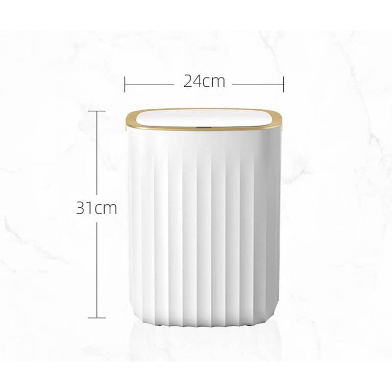 Сенсорное ведро для мусора JAH 12 л прямоугольное Nordic белый-серый Киев - изображение 4