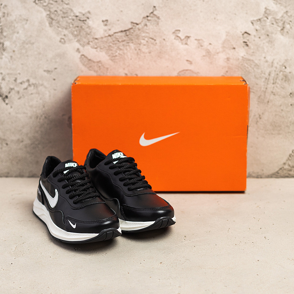 Подростковые кожаные кроссовки Nike Air Max Black Київ - зображення 12