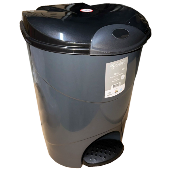 Ведро для мусора с педалью Irak Plastik Bella No2 19л антрацитовое Київ