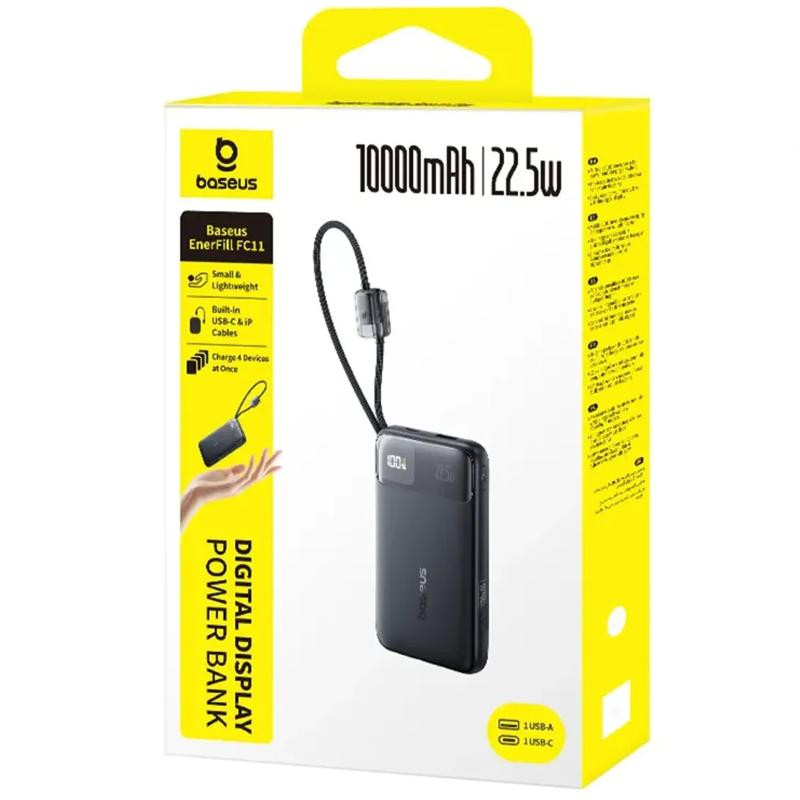 Портативное ЗУ Power Bank Baseus EnerFill FC11 PD22.5W with cable 10000 mAh (E0027R) Херсон - изображение 3