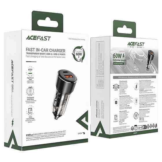 АЗУ Acefast B12 PD30W+QC3.0 total 60W (1USB-A/1C) Херсон