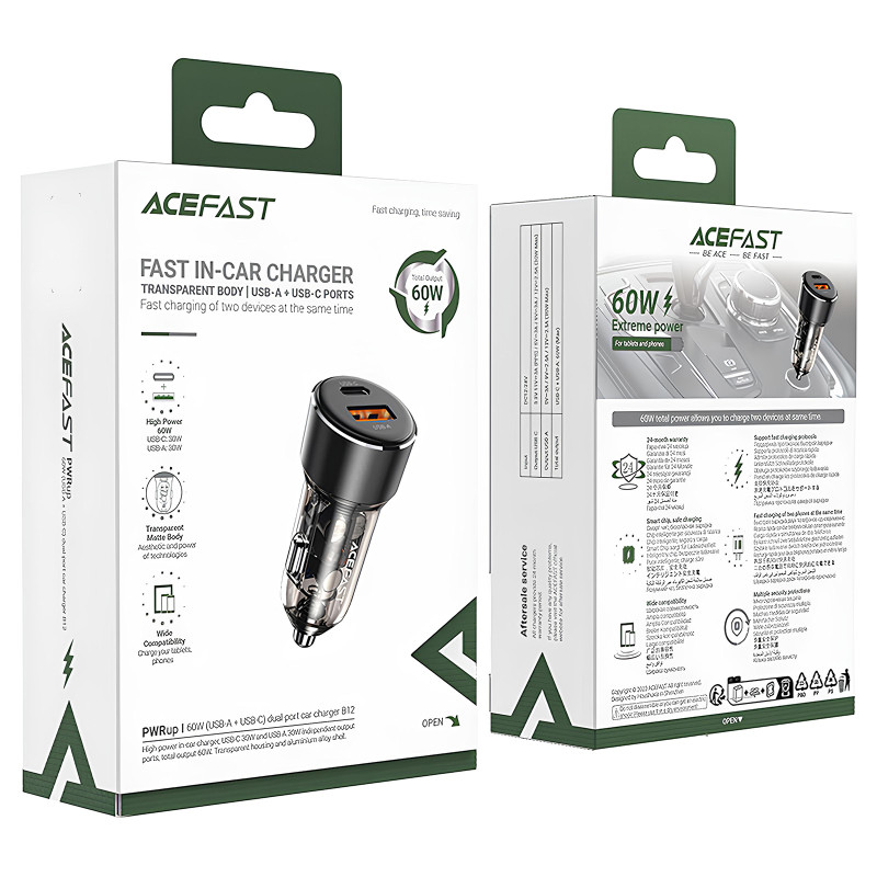 АЗУ Acefast B12 PD30W+QC3.0 total 60W (1USB-A/1C) Херсон - зображення 4