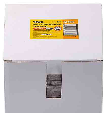 Круг шлифовальный на липучке MASTERTOOL 125 мм зерно 180 SHOWBOX 100 шт 08-3018 Харків