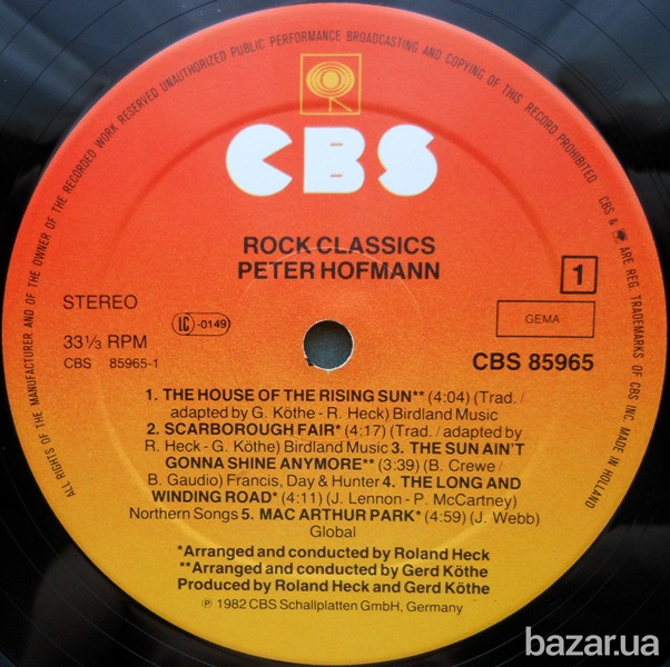 Rock classics, Peter Hofmann/ Петер Гофман Винница - изображение 2
