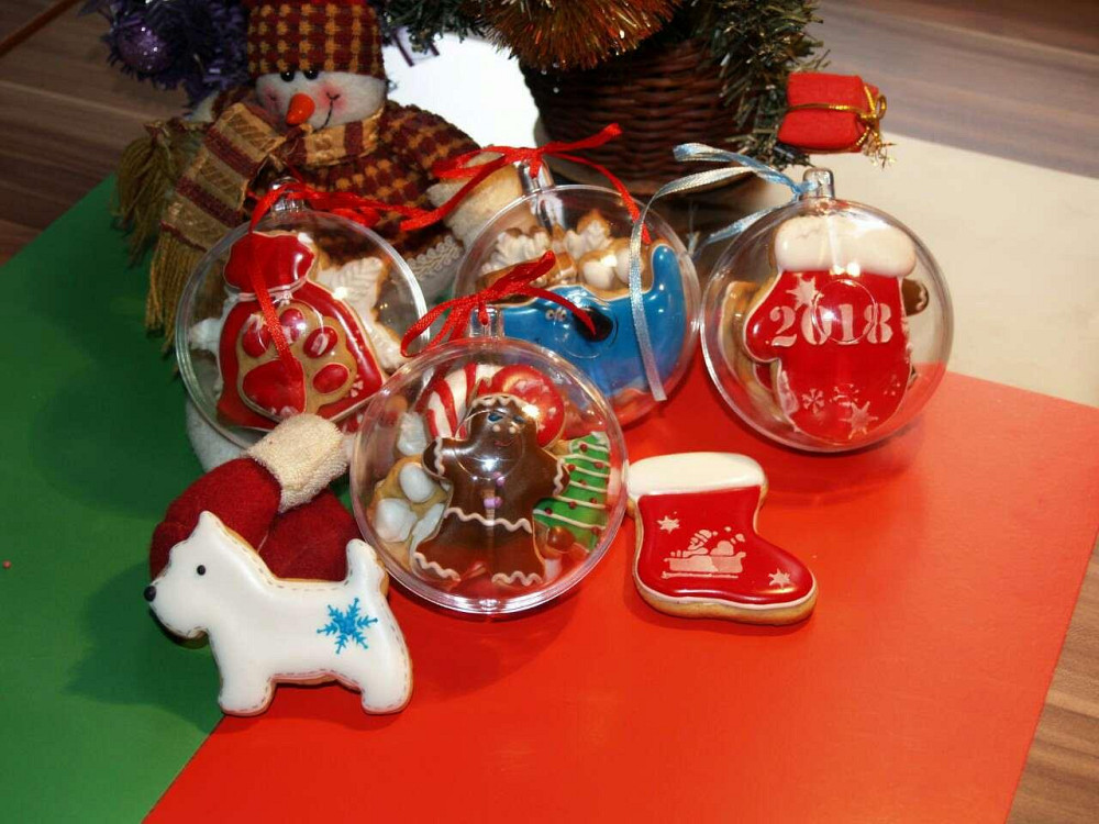 Новогодний прозрачный разъемный шар для конфет Київ - зображення 12