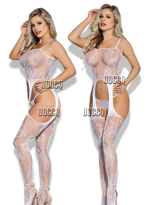 Білий комбінезон сітка з відкритим пахом Київ - зображення 1