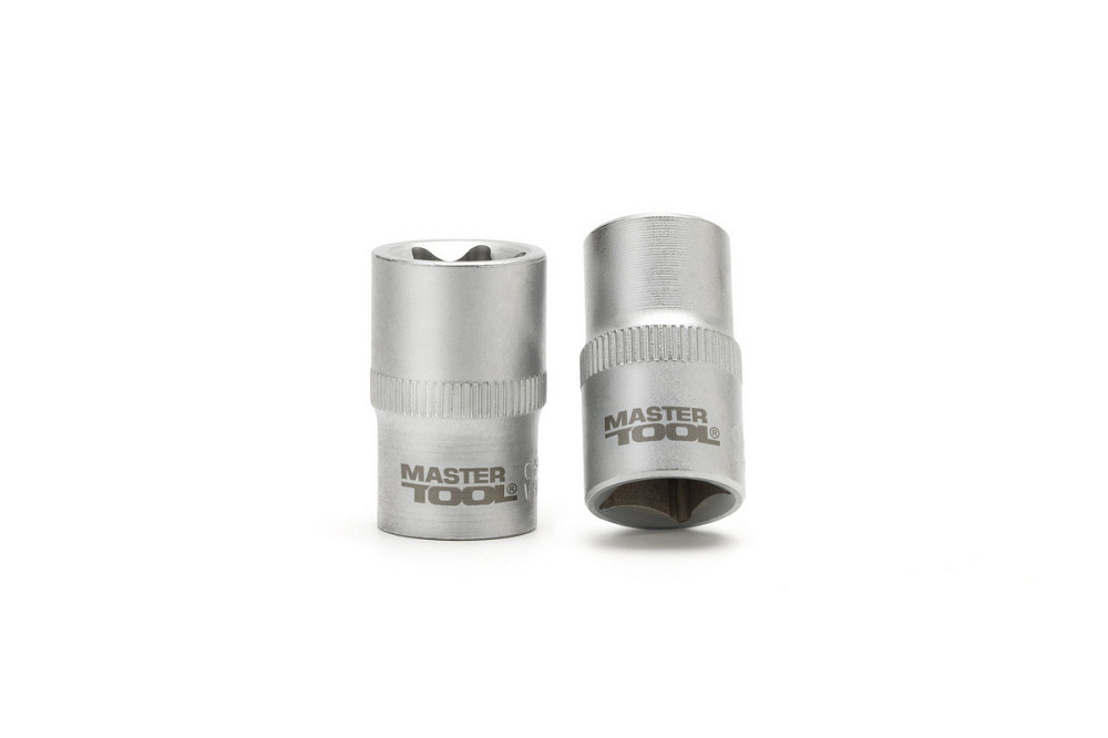 Набор головок торцевых E-TORX MASTERTOOL ¼" E4-E10 ½" E10-E22 CrV 14 шт металлический кейс 78-1414 Харків - зображення 4