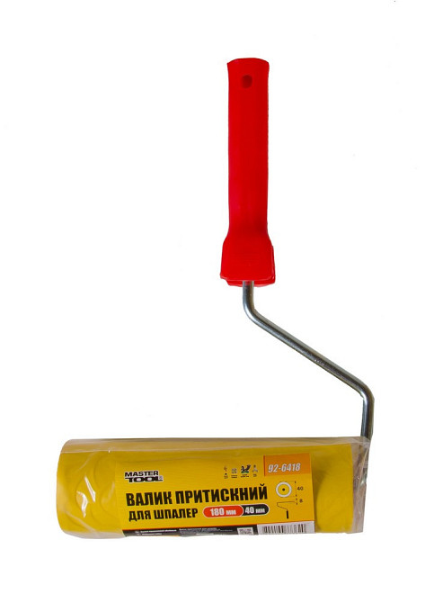 Валик прижимной для обоев MASTERTOOL 58/180 мм Ø 8 мм с ручкой 92-6418 Харків - зображення 3