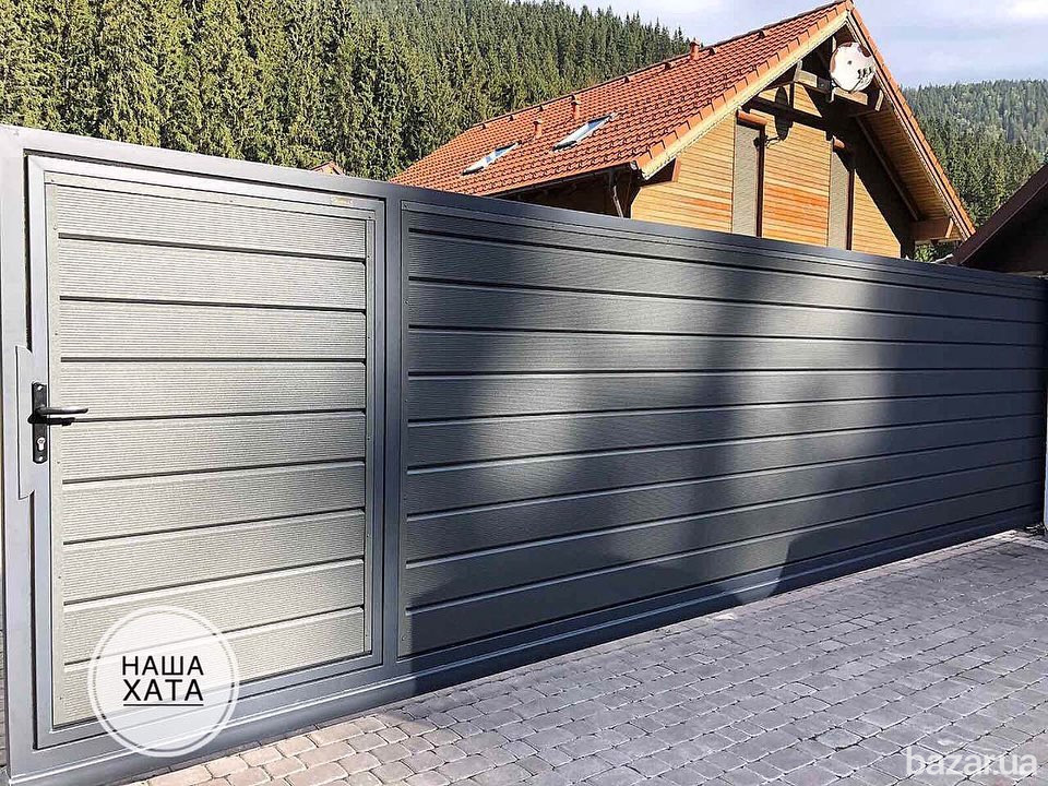 Ворота відкатні в Буковелі Виробник воріт і парканів Наша Хата.Зроблено в Украіні. Львов - изображение 6