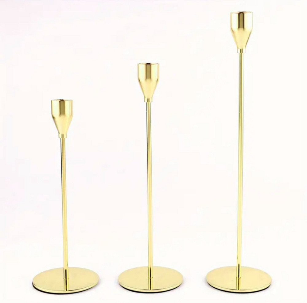 Набор подсвечников Leeseph PR 3шт золото MV035 Одесса - изображение 3