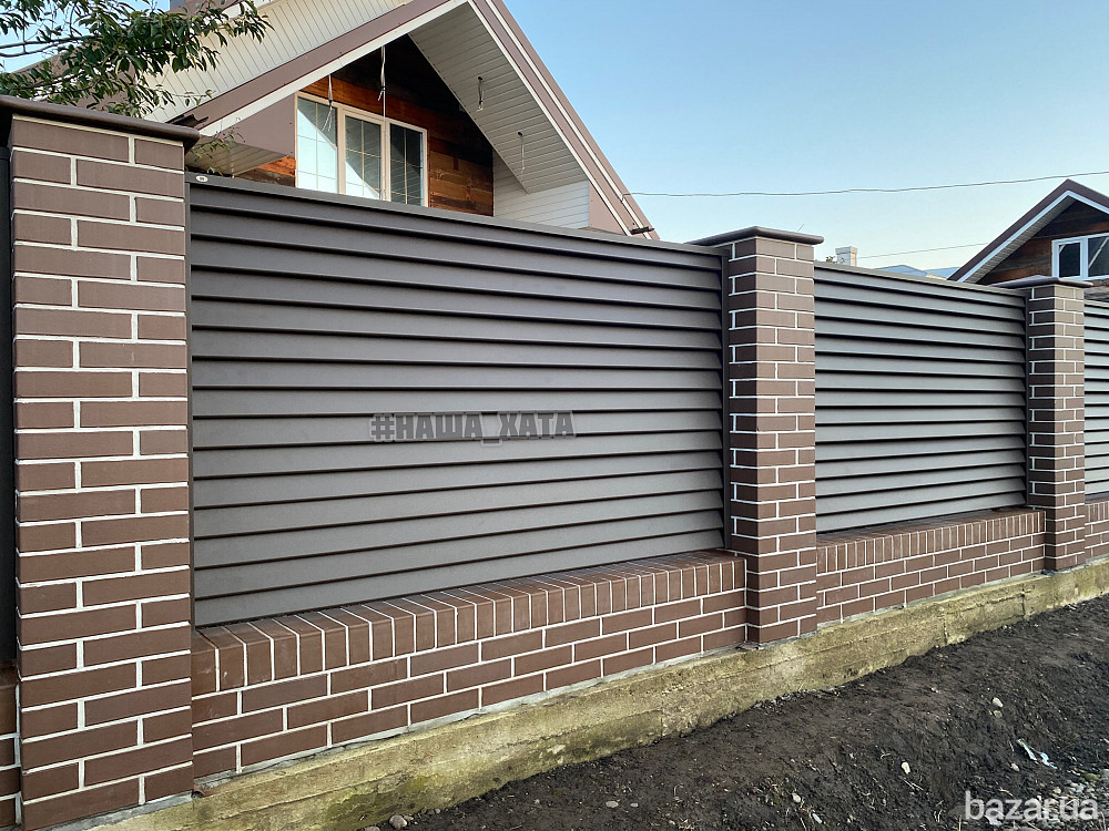 Гарний паркан та сучасна огорожа для будинку, котеджу, ціна паркану металевого з установкою. Одеса - зображення 8