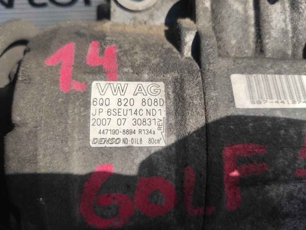Компрессор кондиционера VW Polo 1.2 / 1.4 бензин 2002-2009 (6Q0-820-808D) Ковель - зображення 2