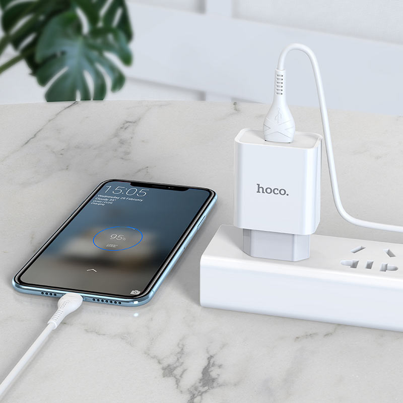 СЗУ Hoco C81A Asombroso 2.1A (1USB-A) + кабель USB to Type-C Херсон - зображення 7
