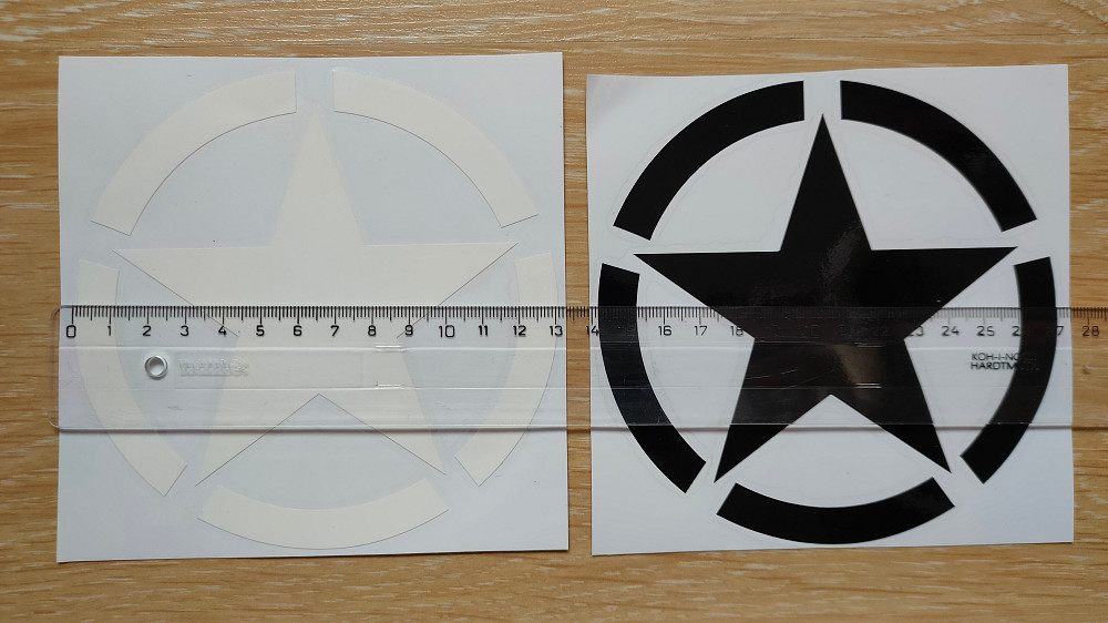 Наклейка на авто Звезда маленькая белая, черная Бориспіль - зображення 1