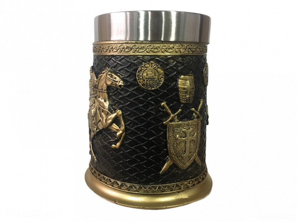 Кружка Чашка 3D Skull Mug Череп Пивная кружка Рыцарь на коне 3D Рыцарь Крестоносец Київ - зображення 2