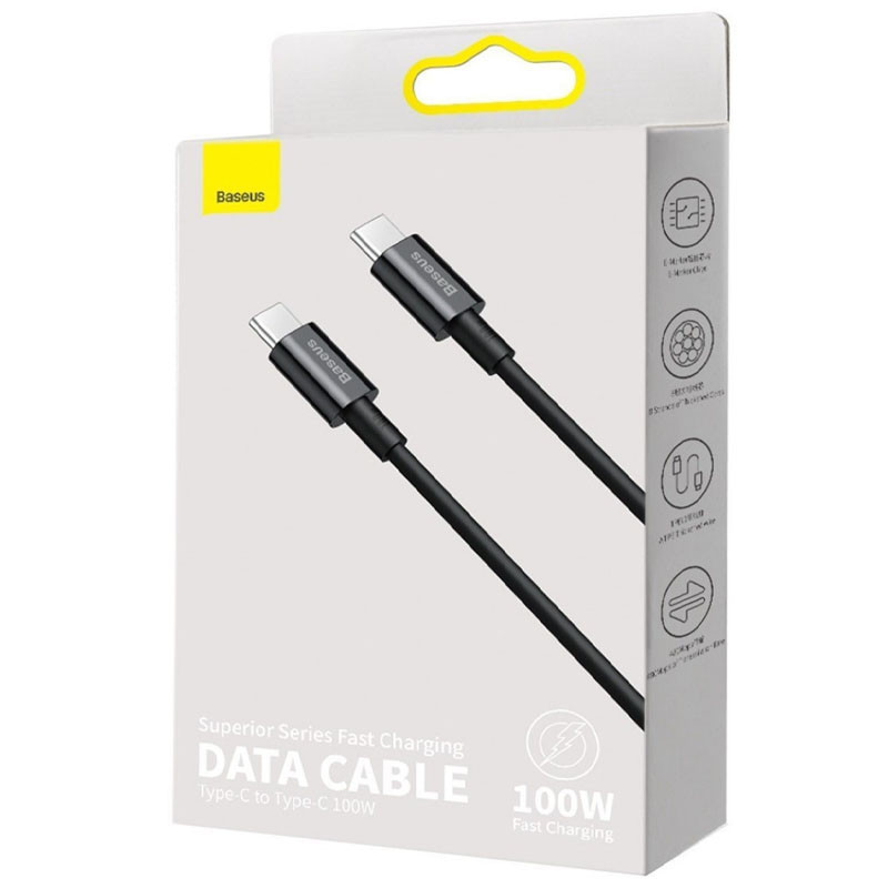 Дата кабель Baseus Superior Series Fast Charging Type-C to Type-C PD 100W (1m) (CATYS-B) Херсон - изображение 5