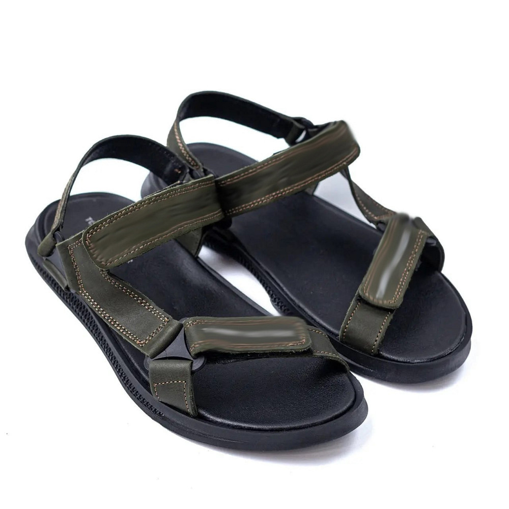 Мужские кожаные сандалии green Киев - изображение 2