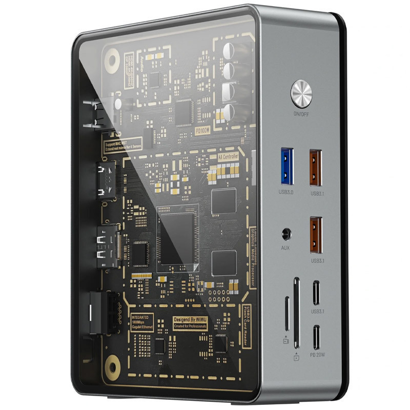 Уценка Переходник HUB WIWU Matrix docking station 16in1 W1601 Херсон - зображення 2