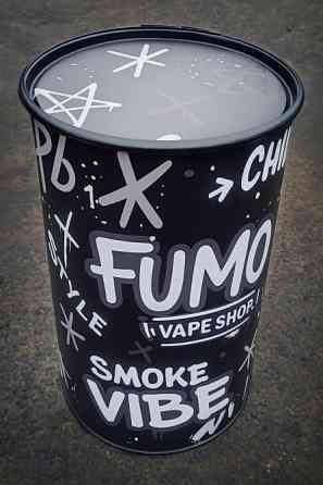 Стол из бочки с вашим логотипом | Рекламная бочка | Уличные столы Киев