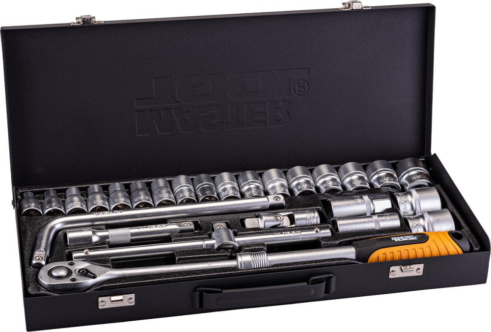 Набор инструментов MASTERTOOL PROFI ½" 26 шт 8-32 мм телескопическая трещотка CrV50BV30 металлически Харків - зображення 2