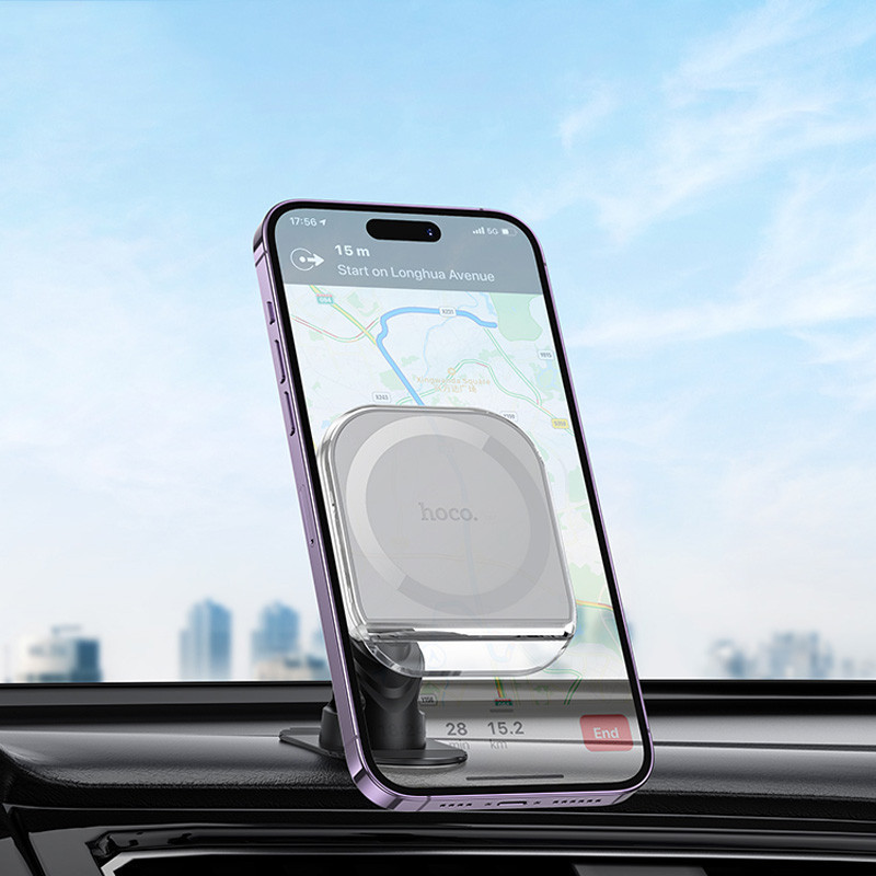Автодержатель Hoco H43 Crystal ring magnetic (center console) Херсон - зображення 4