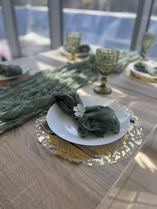 Раннер с салфетками 6шт Leeseph зеленый Одесса - изображение 3