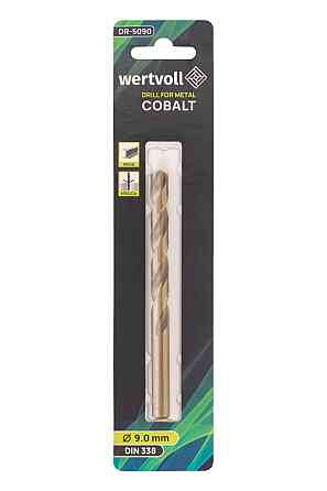 Сверло для металла WERTVOLL HSS 9.0х125 мм COBALT DIN 338 DR-5090 Харків