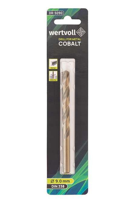 Сверло для металла WERTVOLL HSS 9.0х125 мм COBALT DIN 338 DR-5090 Харьков - изображение 3