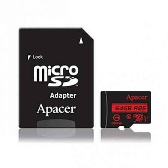 Карта пам'яті Apacer microSDHXC 64GB UHS-I Class 10 + SD-adapter (AP64GMCSX10U5-R) (Код товару:13687 Харків