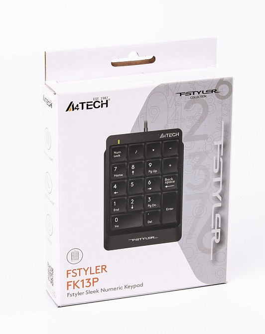 Клавиатура компьютерная проводная цифровой блок A4Tech Fstyler Numeric Keypad FK13P(Black) черная Київ - зображення 5