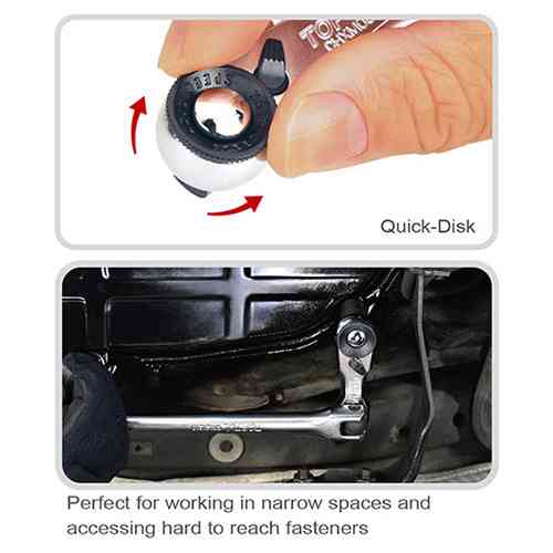 Трещотка 3/8" мини 72 зубца "гусиная лапка", быстрый диск TOPTUL CHXM1201 Харків