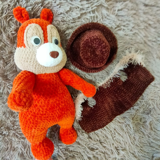 Іграшка в'язана м'яка Чіп бурундук рятівник персонаж з мультфільма ручна робота Нововолынск - изображение 3