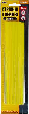 Стержни клеевые MASTERTOOL 7.2х200 мм 12 шт желтые 42-1161 Харків