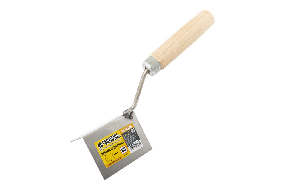Кельма для наружных углов MASTERTOOL 60х80 мм нержавеющая сталь деревянная ручка 19-4320 Харьков - изображение 1