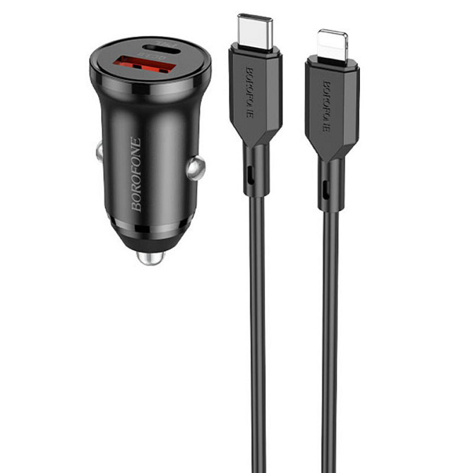 АЗУ Borofone BZ18A PD20W+QC3.0 (1USB-A/1C) + кабель Type-C to Lightning Херсон - изображение 1