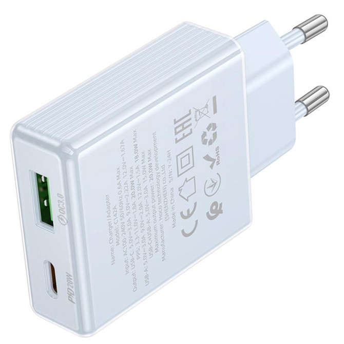 СЗУ Hoco C142A Direct PD20W+QC3.0 (1USB-A/1C) Херсон - зображення 3
