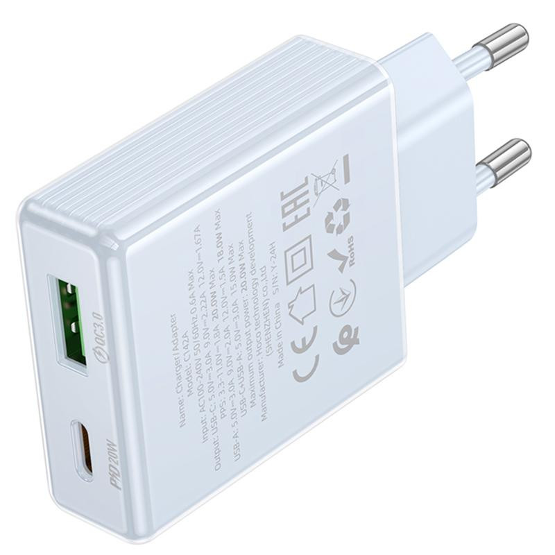 СЗУ Hoco C142A Direct PD20W+QC3.0 (1USB-A/1C) Херсон - изображение 3