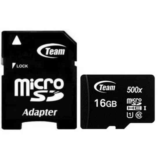 Карта пам`яті Team Black MicroSDHC 16GB UHS-I Class 10 + SD-adapter (TUSDH16GCL10U03) (Код товару:39 Харьков