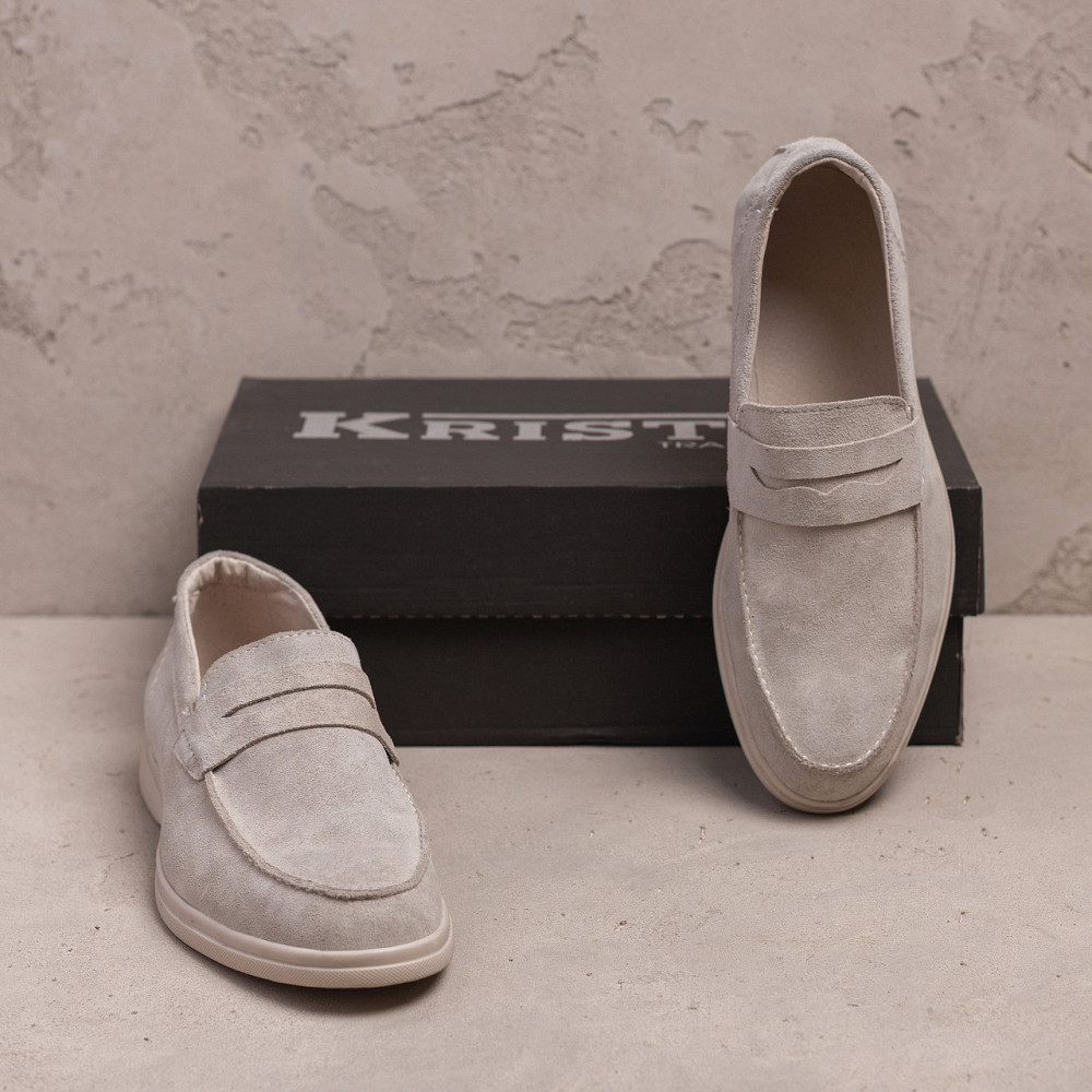 Мужские кожаные лоферы Beige Киев - изображение 6