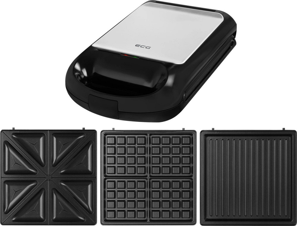 Бутербродница ECG S 4310 QUATTRE 1200 Вт черная Київ - зображення 2