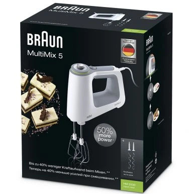 Миксер ручной Braun HM 5107 WHITE 750 Вт белый Київ - зображення 3
