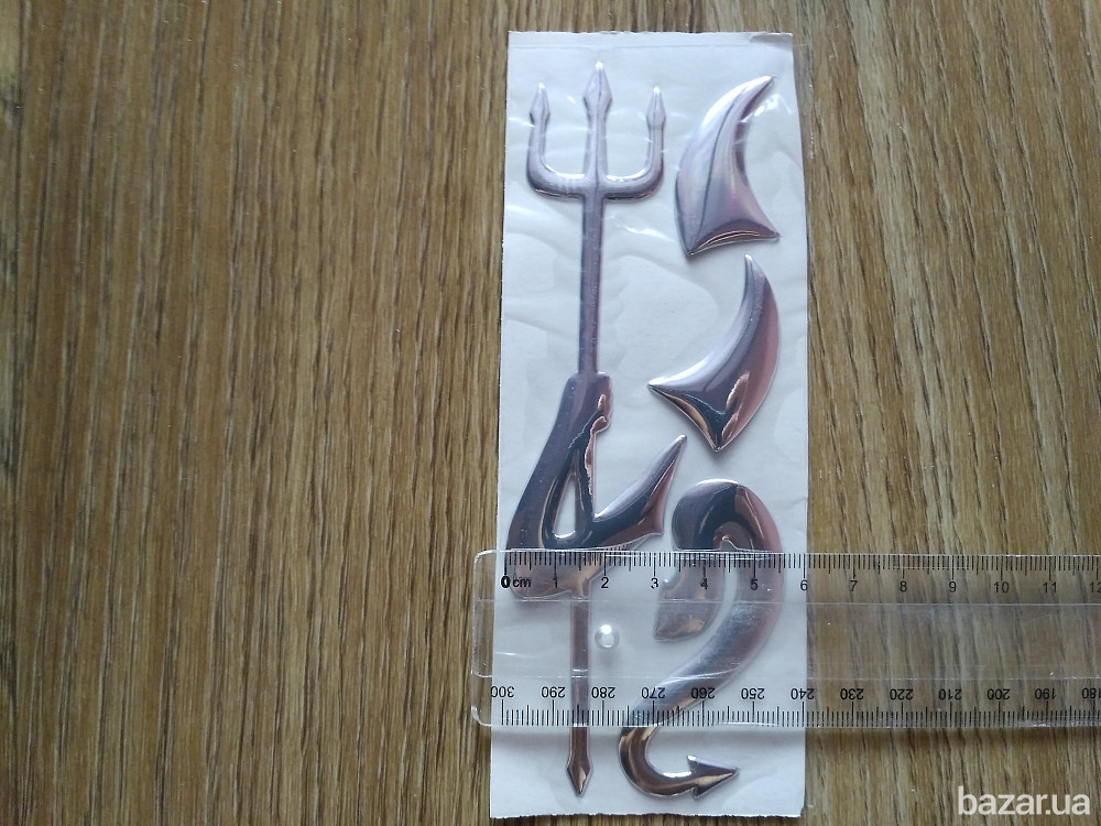 Наклейка на авто Чёртик выпуклая на эмблему авто Борисполь - изображение 5