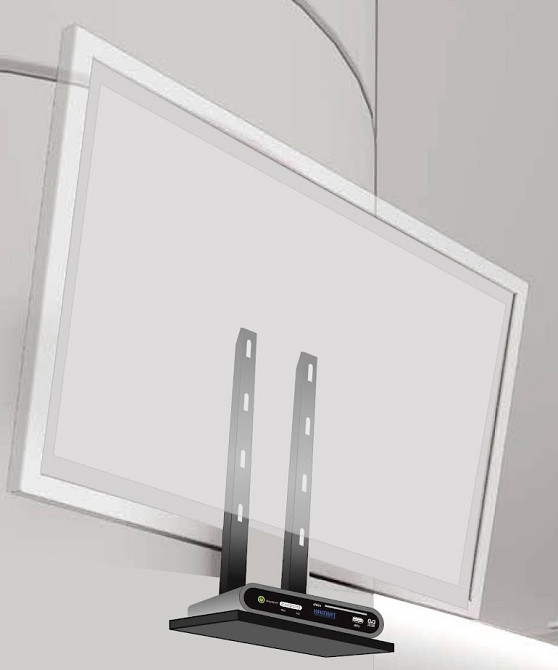 Комплект для установки ТВ с полкой для тюнера ElectricLight 13b905-Black черный Київ - зображення 2