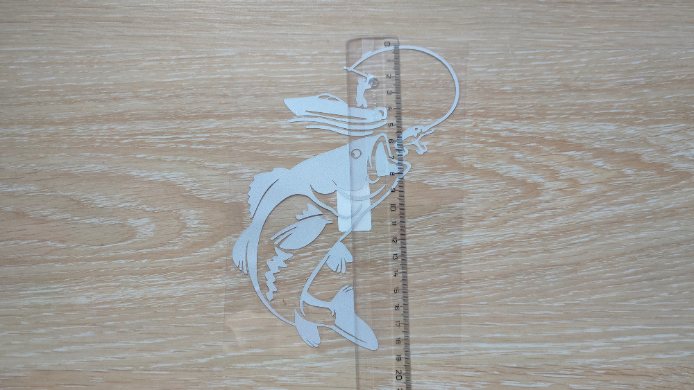 Наклейка на авто Рыбак с крупной рыбой Белая светоотражающая Борисполь - изображение 8