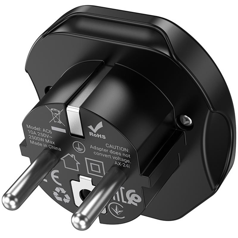 Сетевой универсальный переходник Hoco AC6 3in1 (EU) Херсон - изображение 3