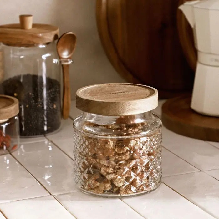 Емкость стеклянная SNT с деревянной крышкой 1.1л круглая Одесса - изображение 3