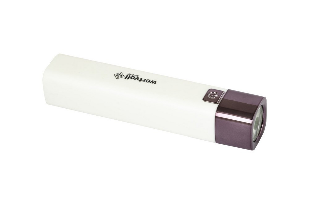 Фонарь WERTVOLL 3 режима LED Li-ion 1200 mAh/t 7000 K/80 lum powerbank ABS 122х25 мм WHITE RX-8001 Харків - зображення 3