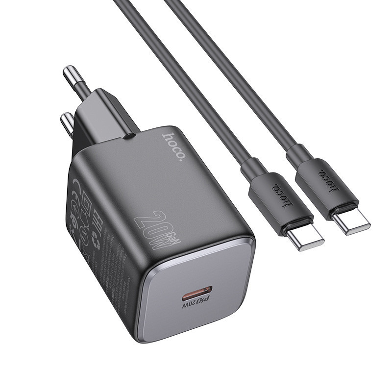 СЗУ Hoco N40 Mighty PD20W (1USB-C) + кабель Type-C to Type-C Херсон - изображение 3