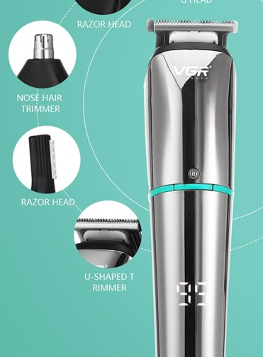 Машинка для стрижки 6 в 1 VGR V-101 10 Вт серебристая Киев - изображение 3