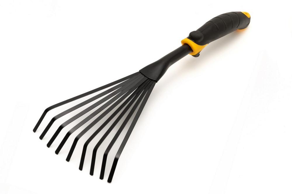 Грабли садовые веерные MASTERTOOL 9 зубьев 420х145 мм с двухкомпонентной ручкой 14-6175 Харьков - изображение 1